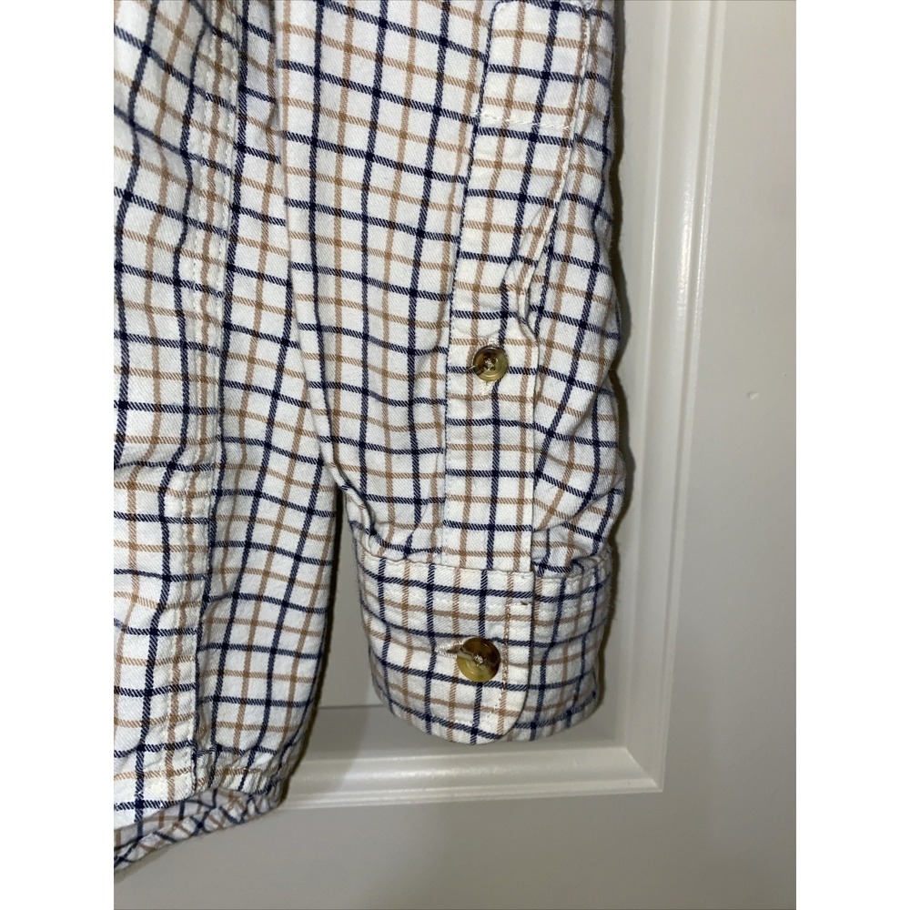 LL Bean Town Field Plaid Button Down Corduroy Cuff Long Sleeve Shirt Men Medium - Picture 8 of 14